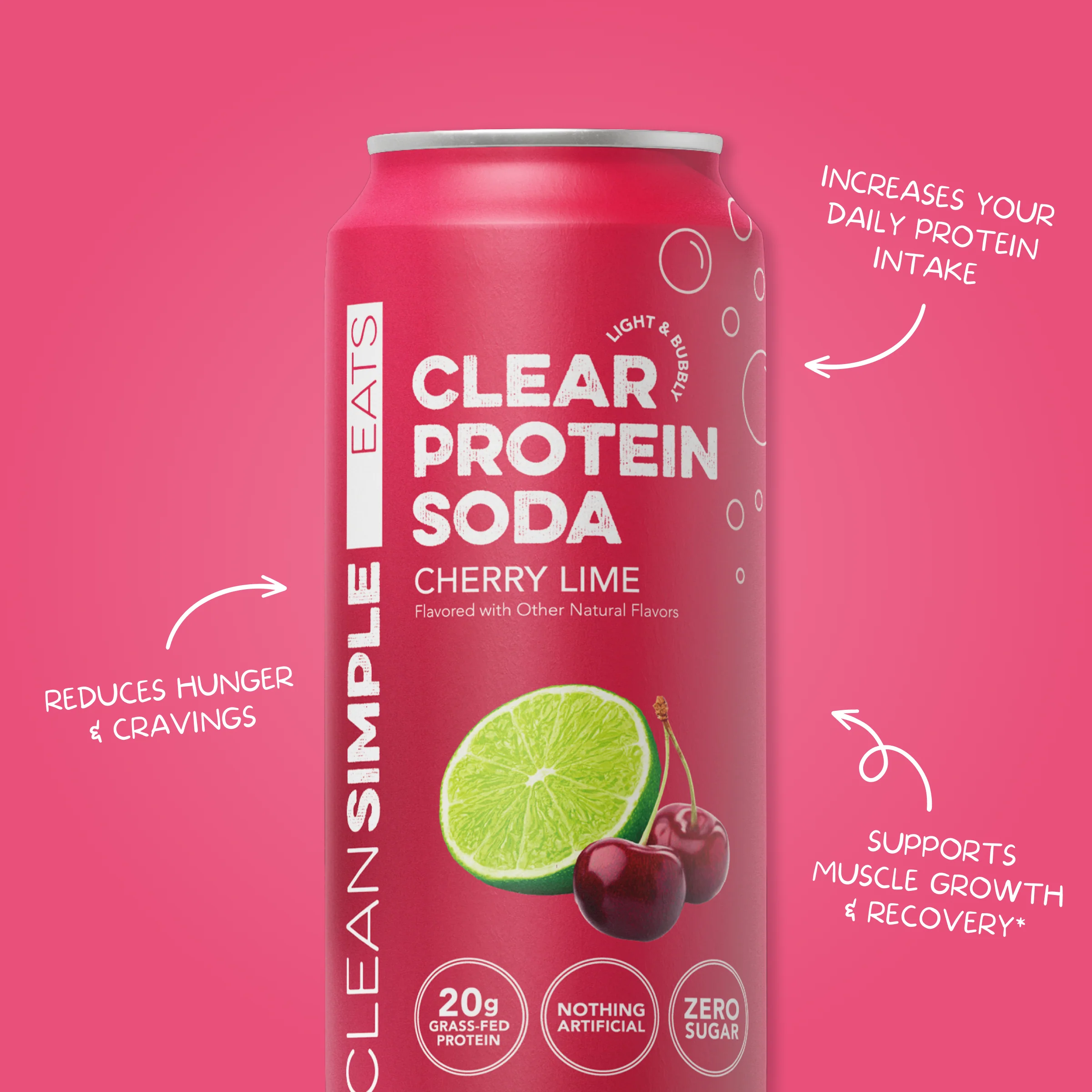 Clear Protein Soda: Cherry Lime (16 Oz. | 12 Pack) - Image 6