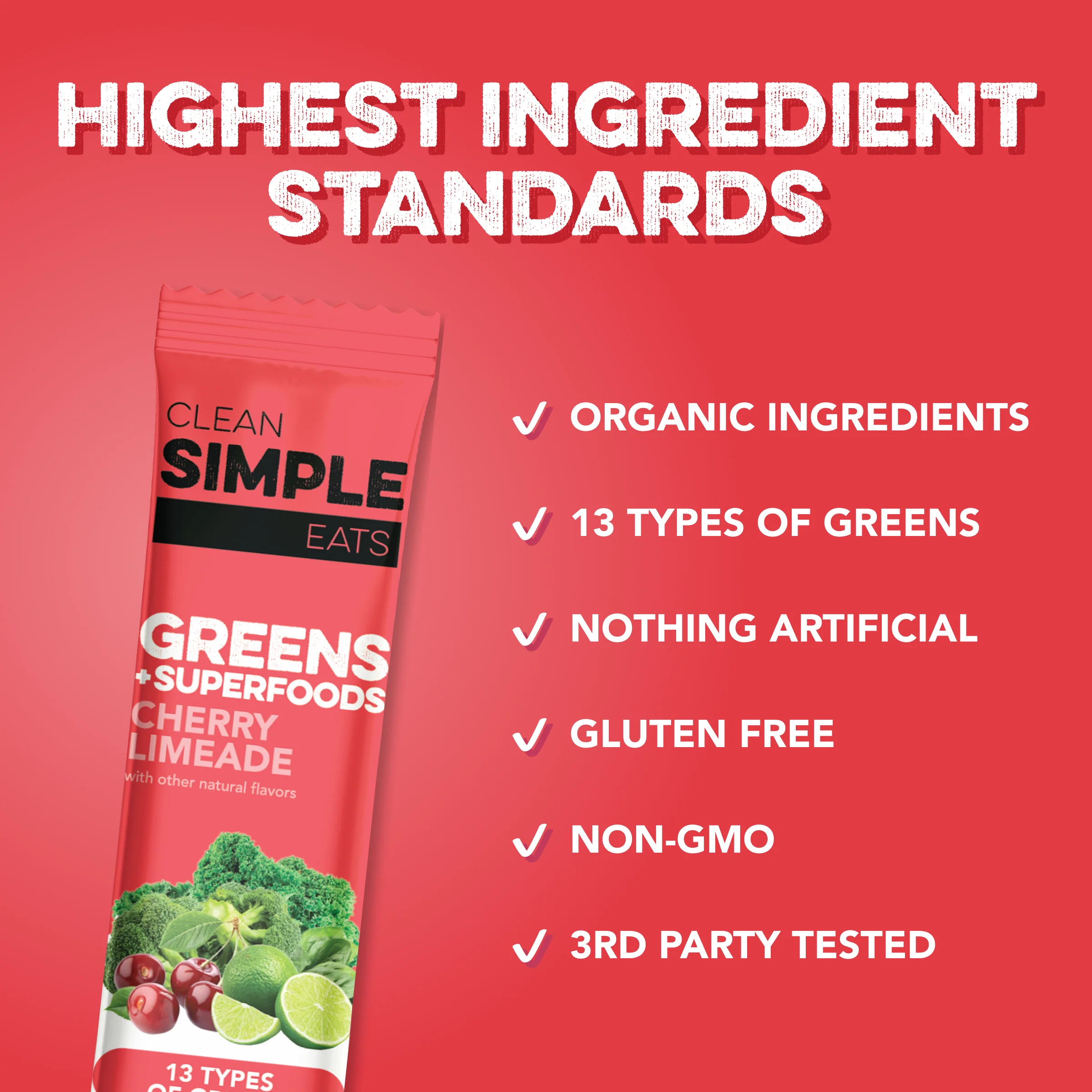 Greens: Cherry Limeade (10 Single Serving Stick Packs) - Image 3