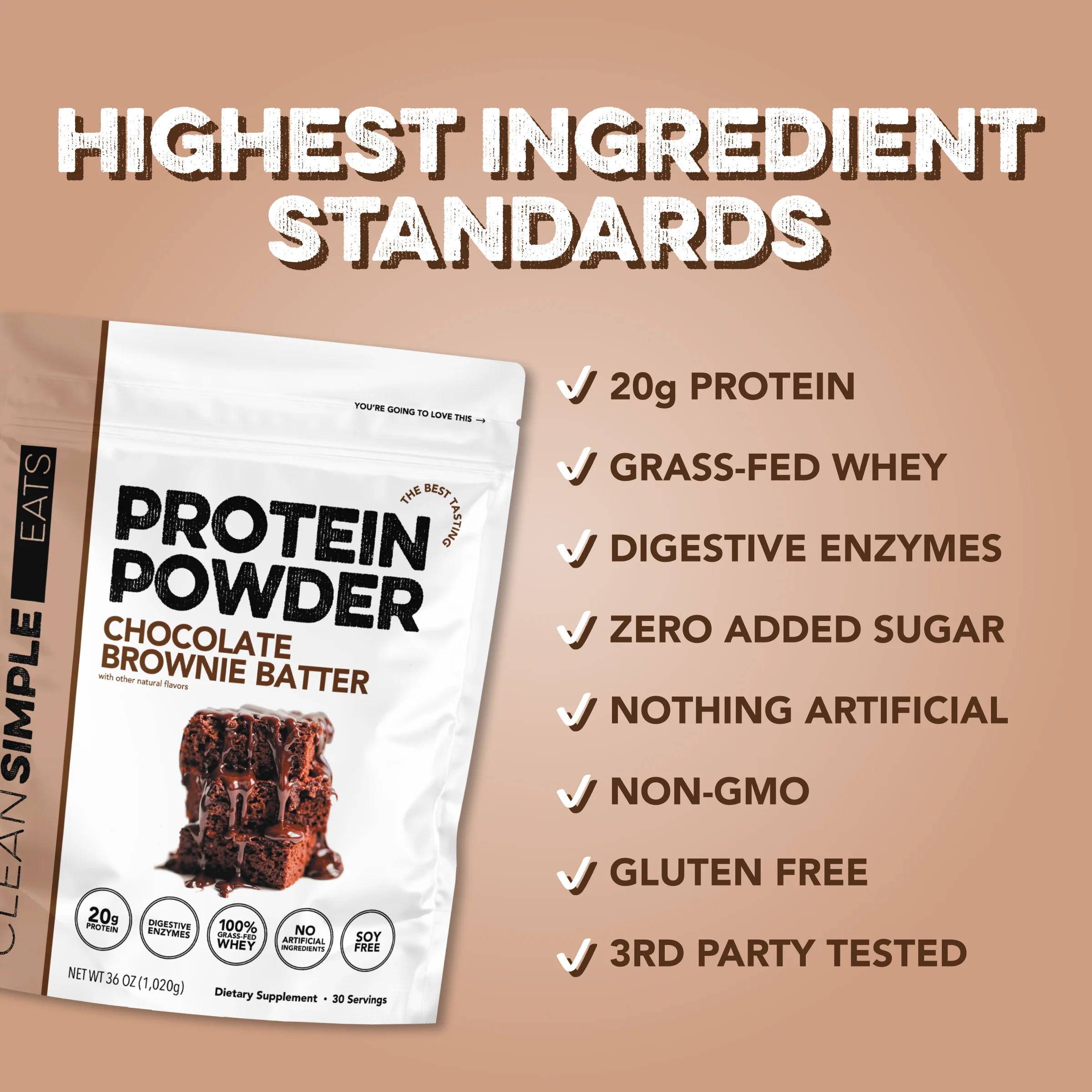 Protein Powder: Brownie Batter (30 Serving Bag) - Image 3