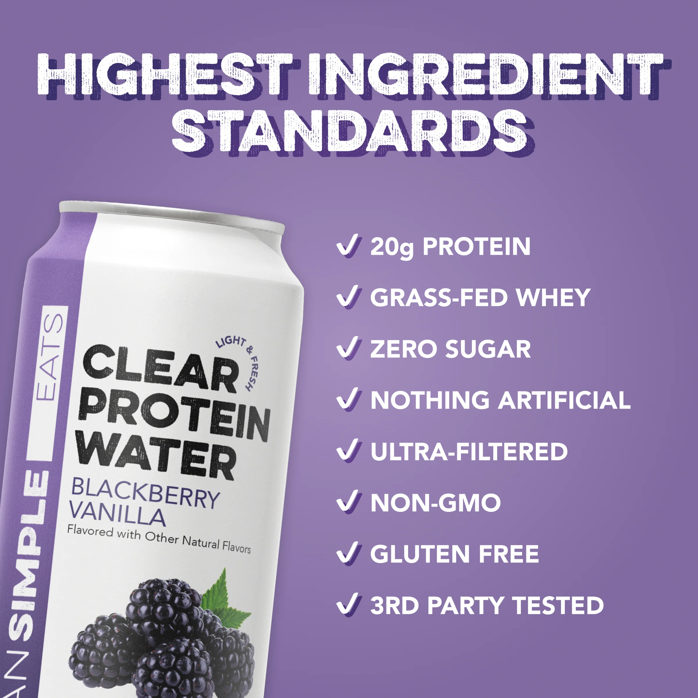 Clear Protein Water: Blackberry Vanilla (16 Oz. | 12 Pack) - Image 3
