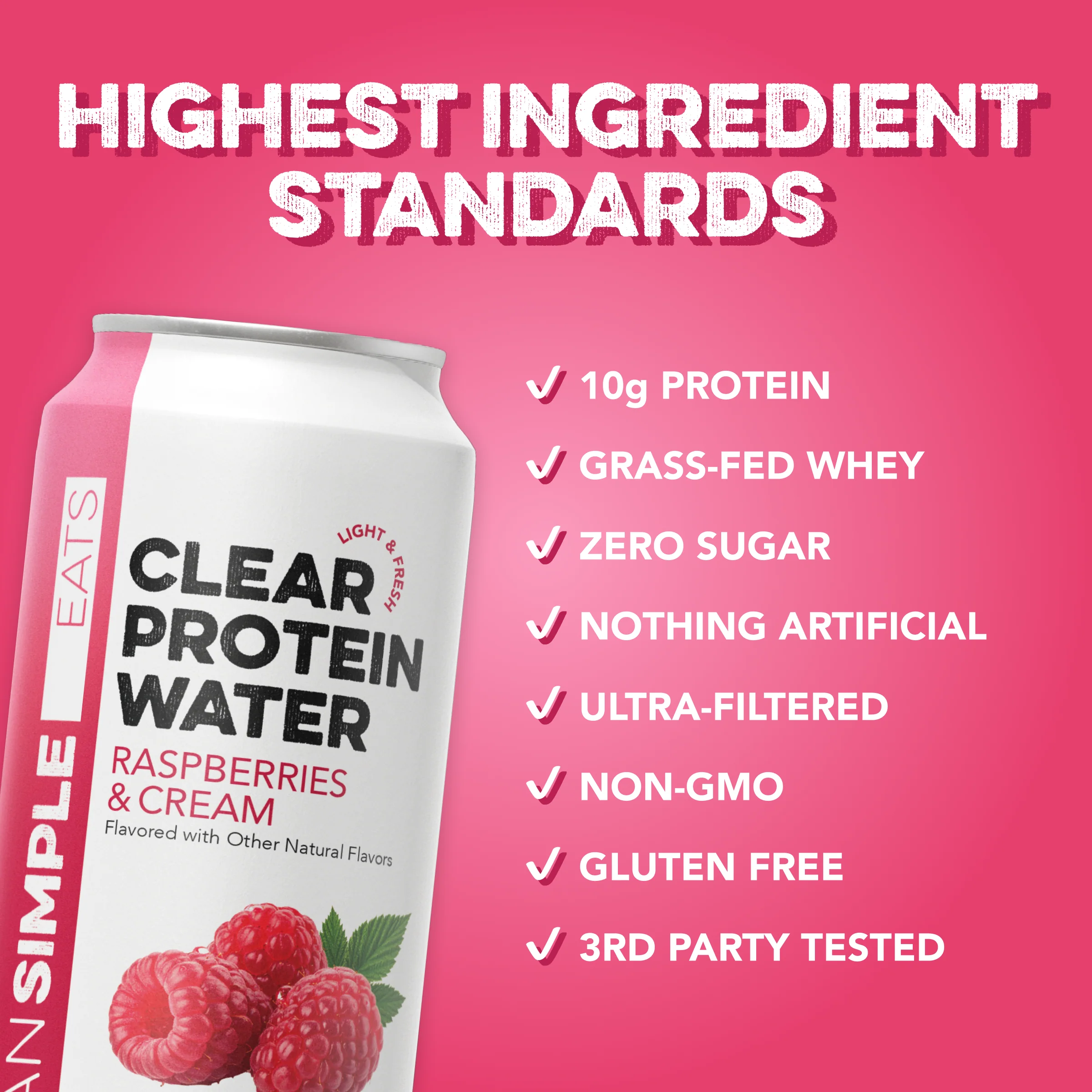 Clear Protein Water: Raspberries & Cream (16 Oz. | 12 Pack) - Image 3