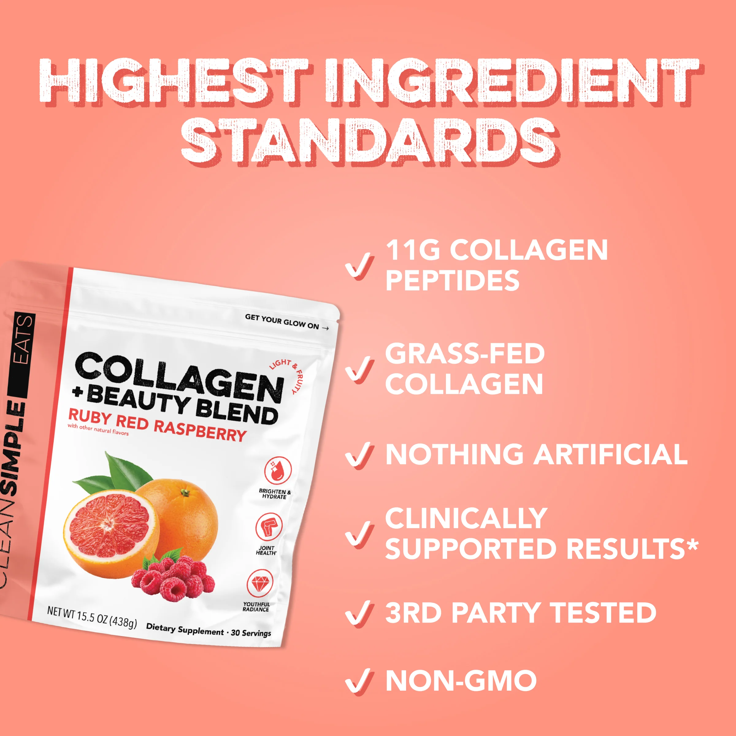 Collagen + Beauty Blend: Ruby Red Raspberry (30 Serving) - Image 3