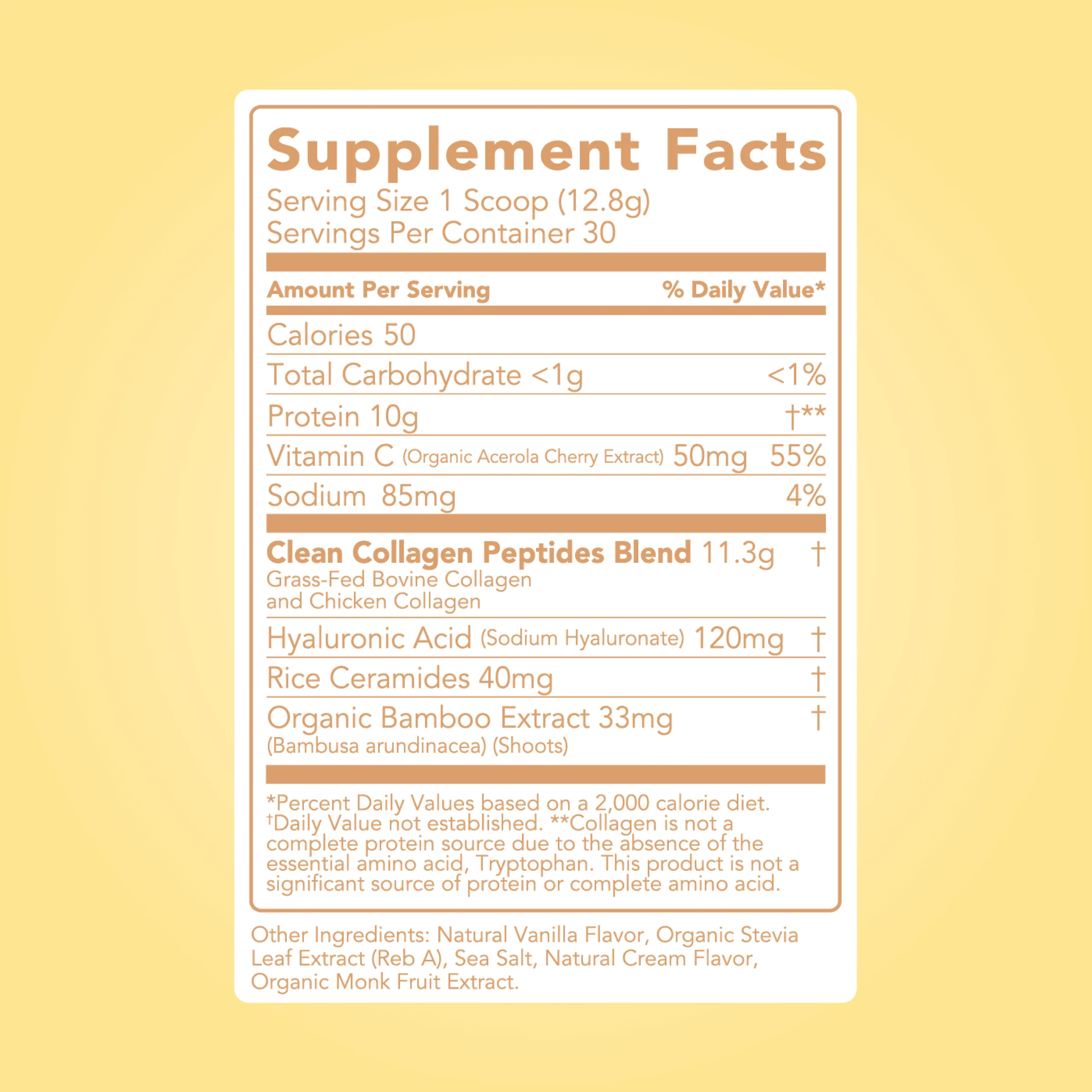 Collagen + Beauty Blend: Vanilla Cream (30 Serving) - Image 5
