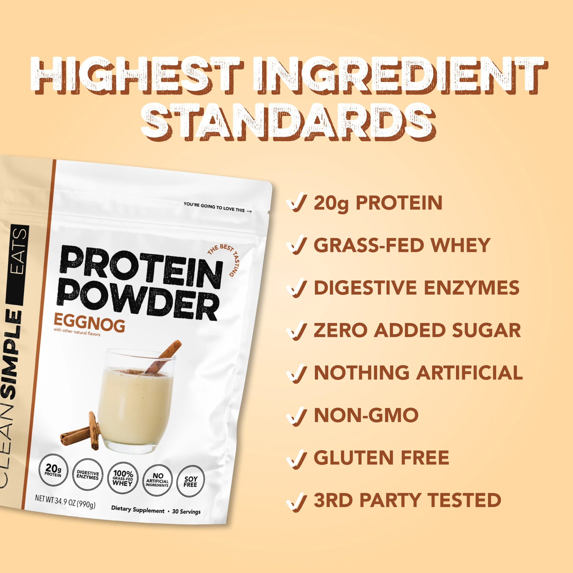 Protein Powder: Eggnog (30 Serving Bag) - Image 3