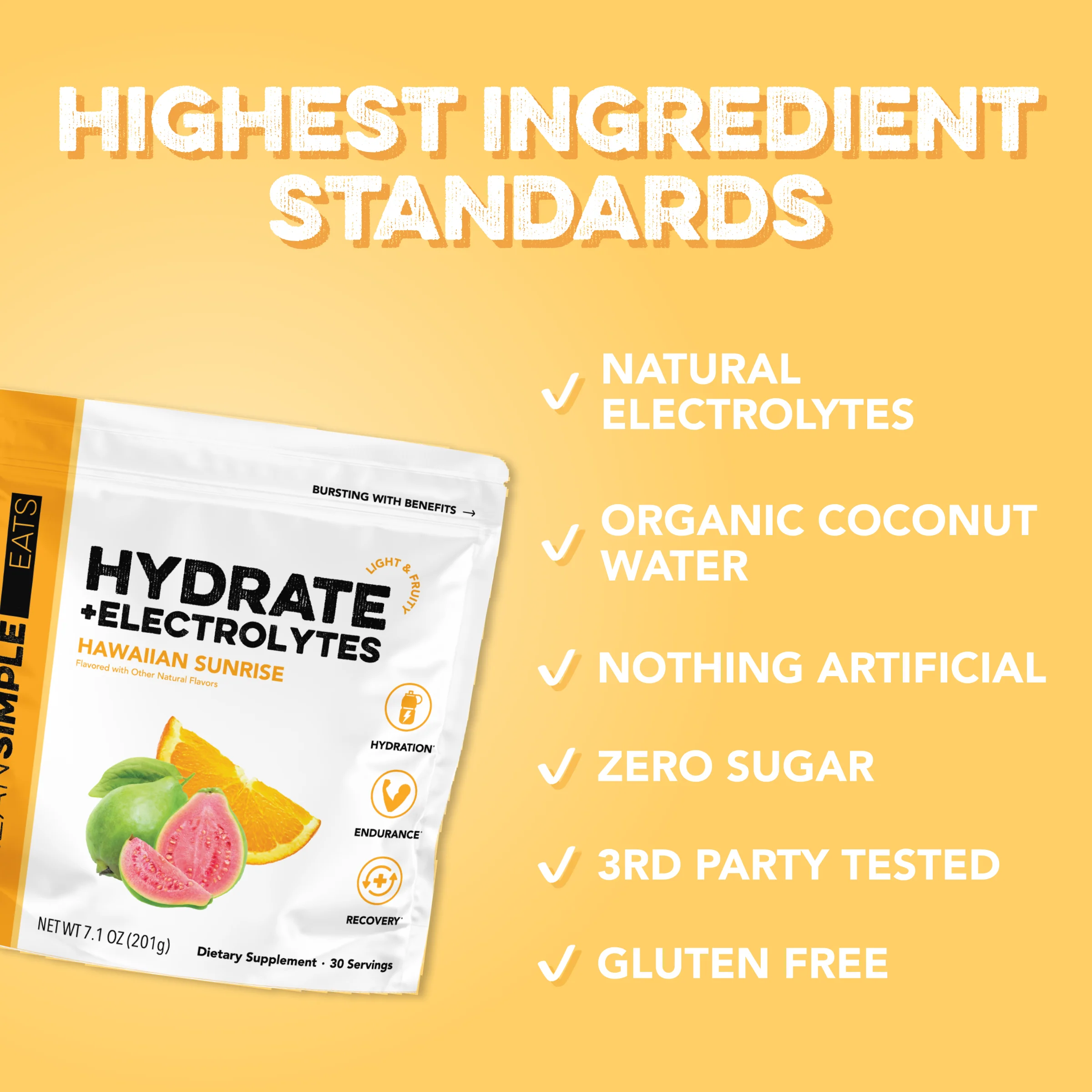 Hydrate + Electrolytes: Hawaiian Sunrise (30 Serving Bag) - Image 3