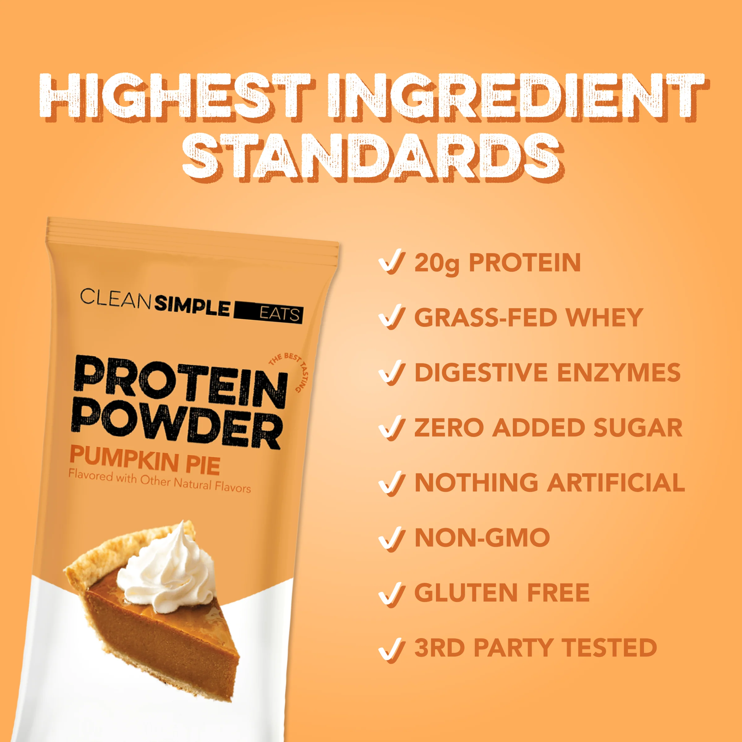 Protein Powder: Pumpkin Pie (10 Single Serving Stick Packs) - Image 3