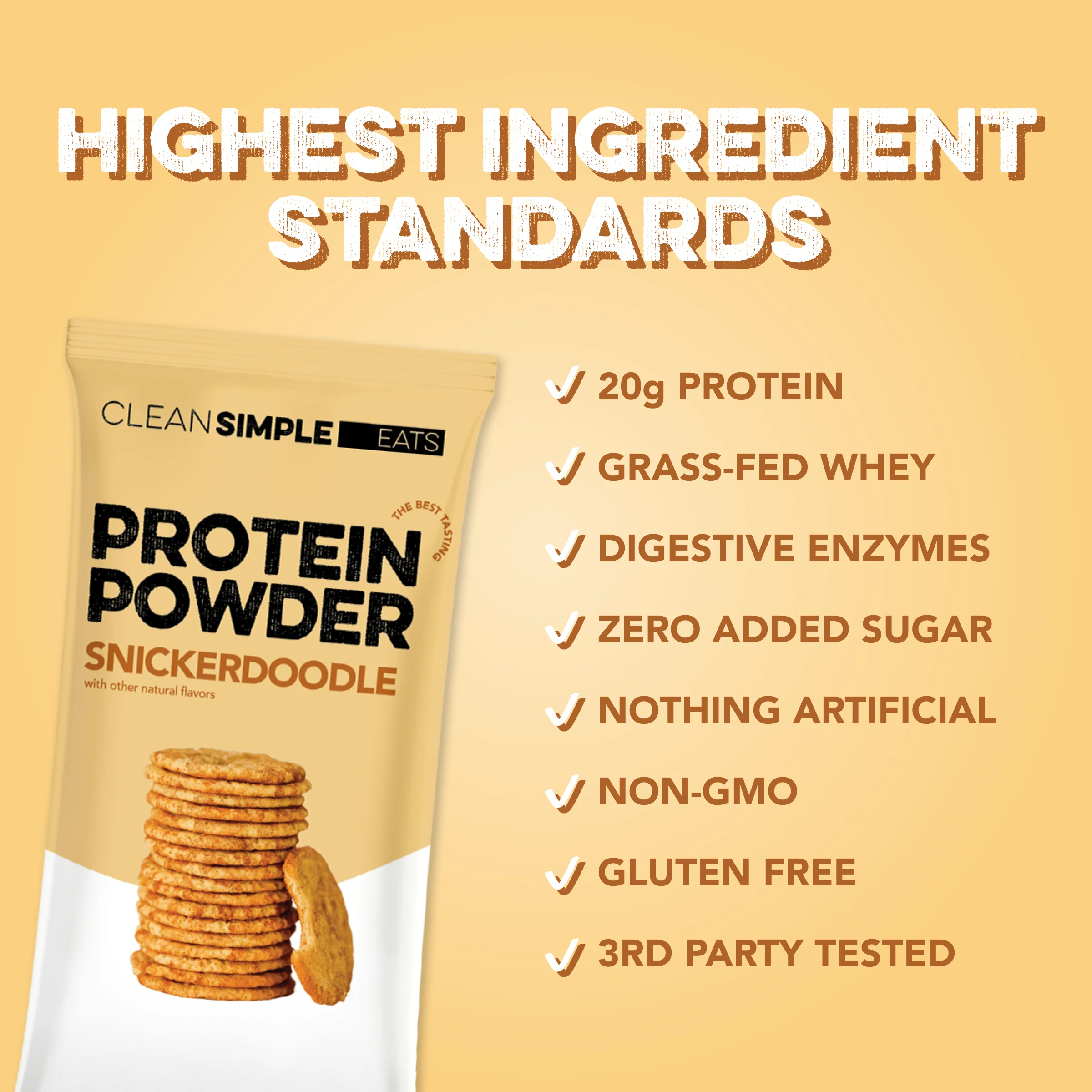 Protein Powder: Snickerdoodle (10 Single Serving Stick Packs) - Image 3