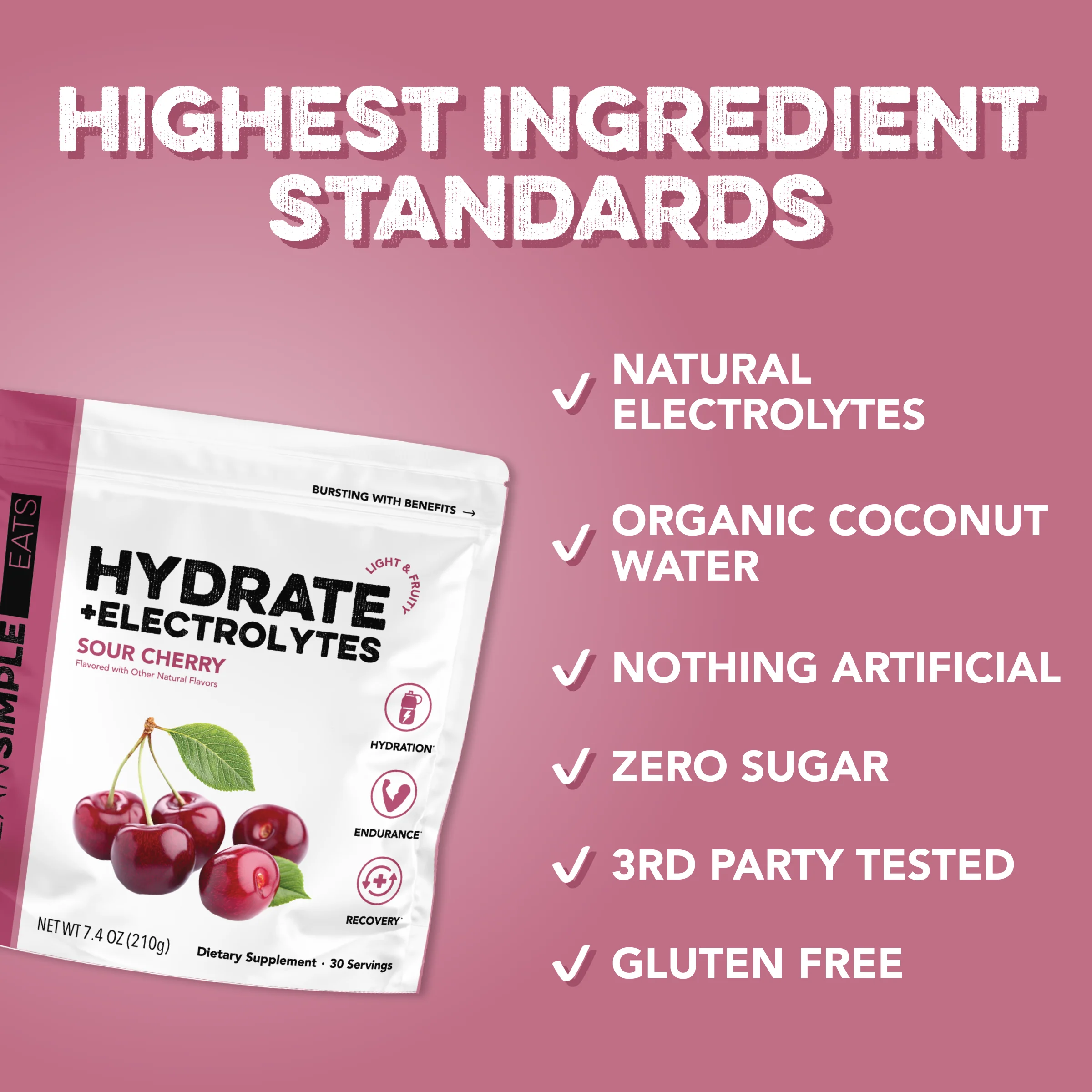 Hydrate + Electrolytes: Sour Cherry (30 Serving Bag) - Image 3